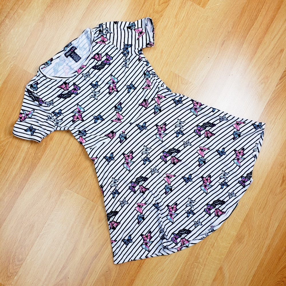 Girls Butterfly Dress and Demin Vest Set Size 7 - Picture 2 of 7
